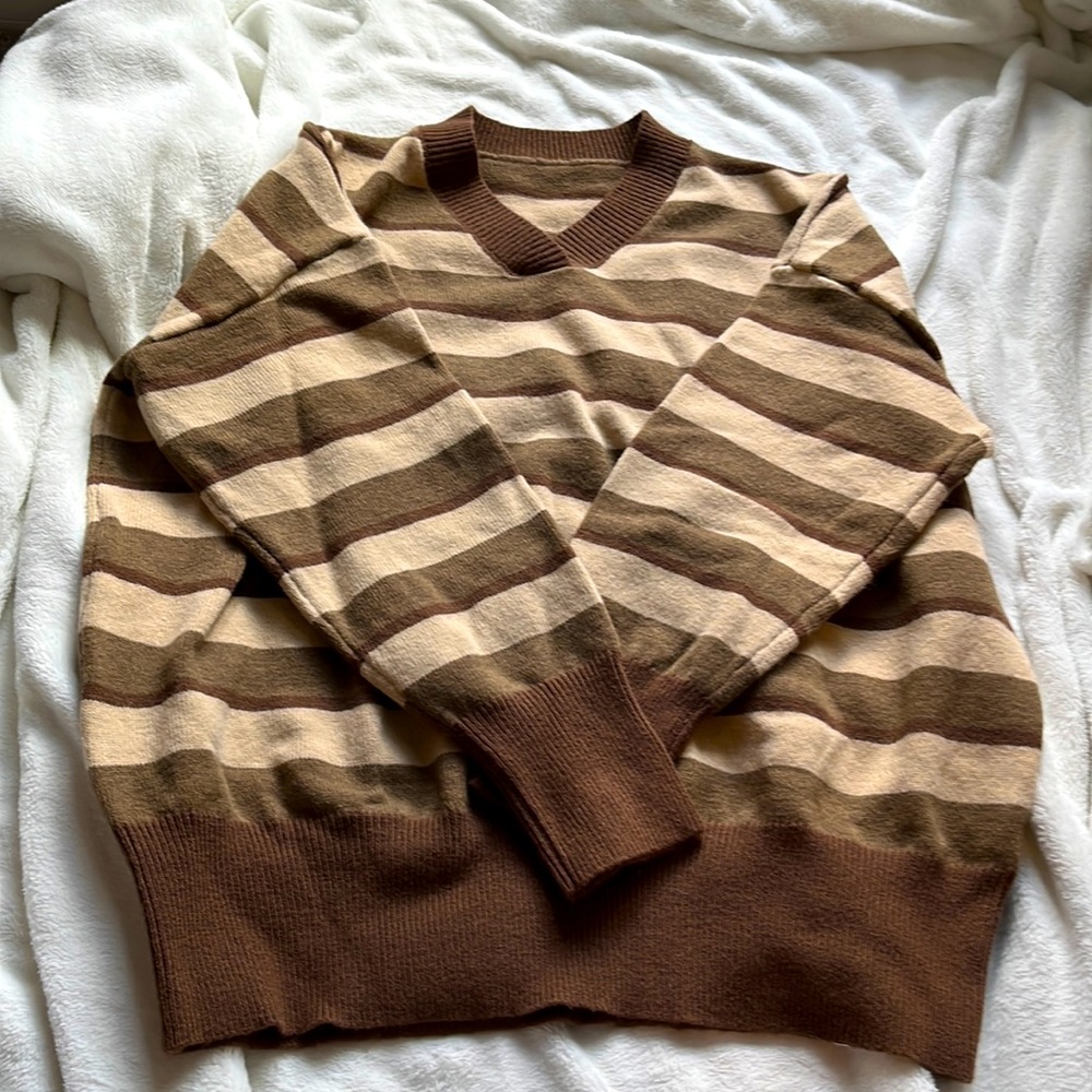 Warm DAZY brown striped sweater